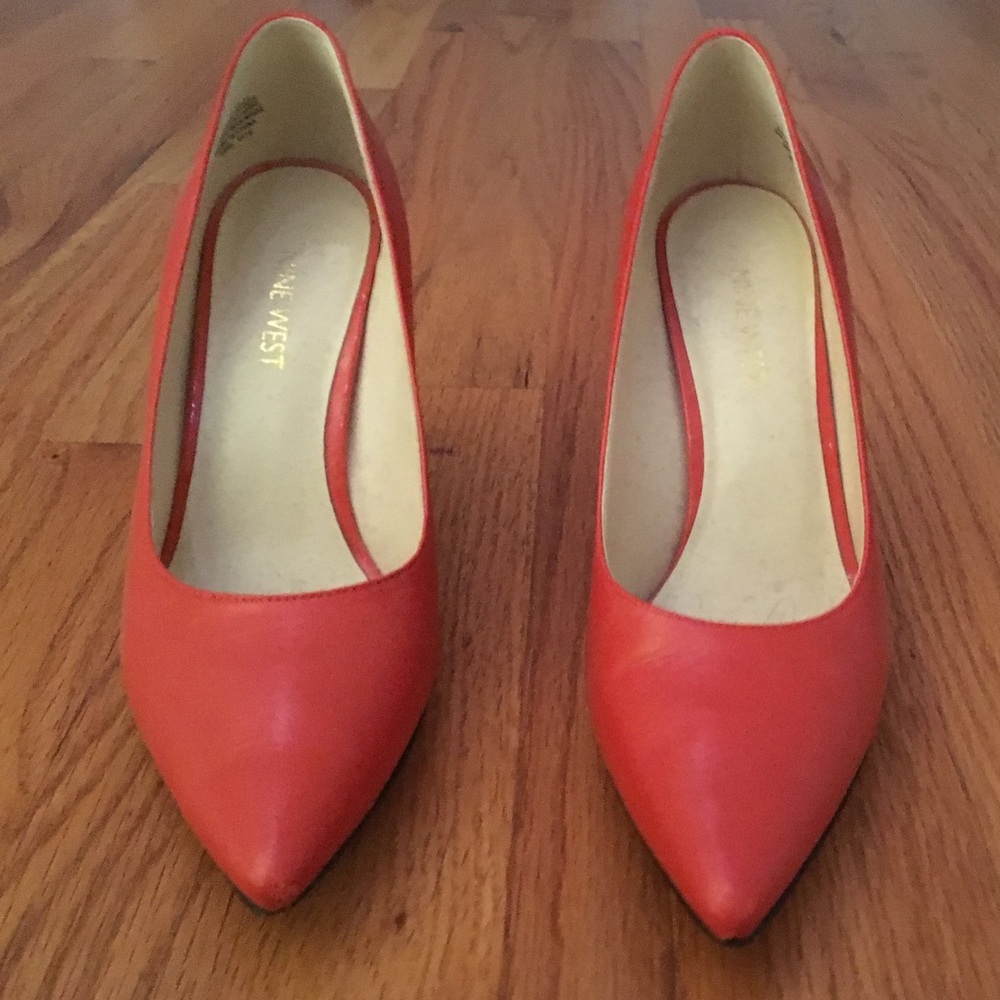 Nine West “Jackpot” Mandarin Red shoes